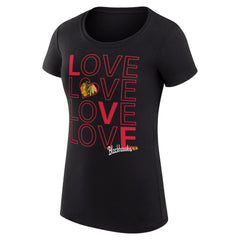 NHL Chicago Blackhawks G-III 4Her by Carl Banks Women's Super-Slim Fit Lightweight Hockey Love T-Shirt