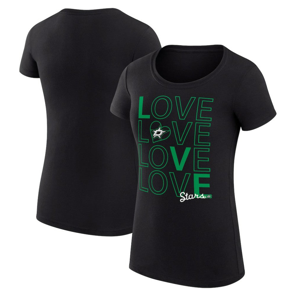 NHL Dallas Stars G-III 4Her by Carl Banks Women's Super-Slim Fit Lightweight Hockey Love T-Shirt