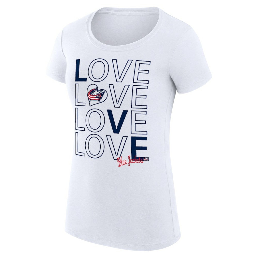 NHL Columbus Blue Jackets G-III 4Her by Carl Banks Women's Super-Slim Fit Lightweight Hockey Love T-Shirt