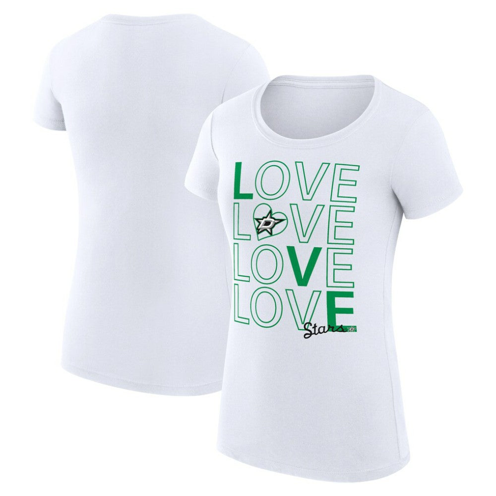 NHL Dallas Stars G-III 4Her by Carl Banks Women's Super-Slim Fit Lightweight Hockey Love T-Shirt