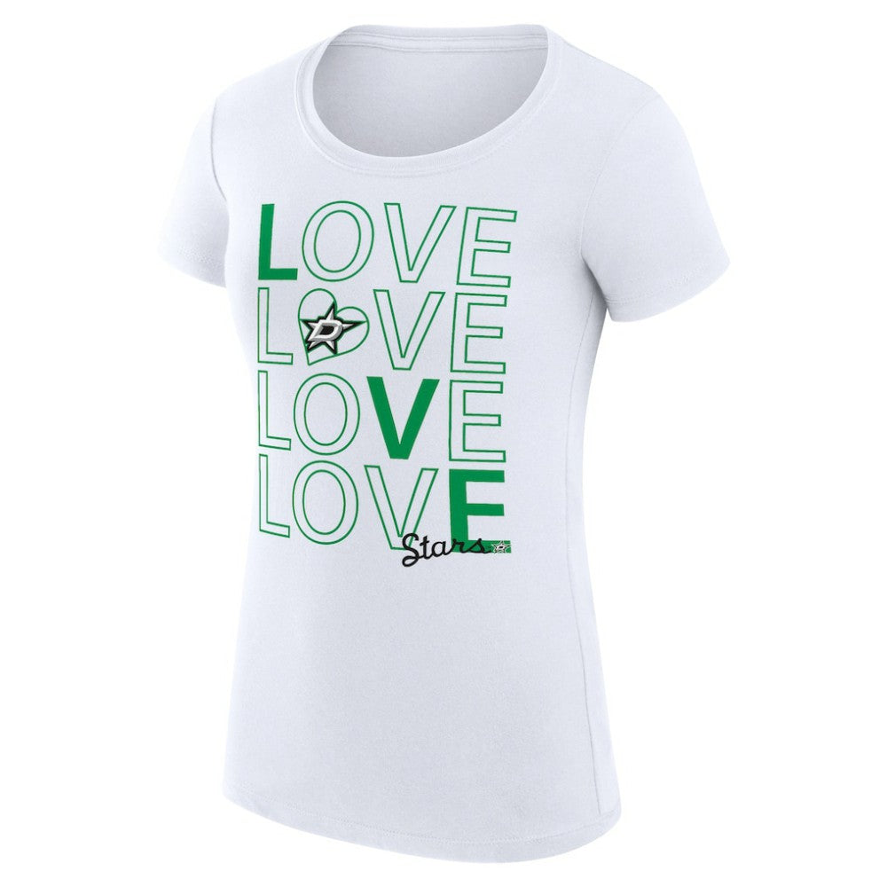 NHL Dallas Stars G-III 4Her by Carl Banks Women's Super-Slim Fit Lightweight Hockey Love T-Shirt