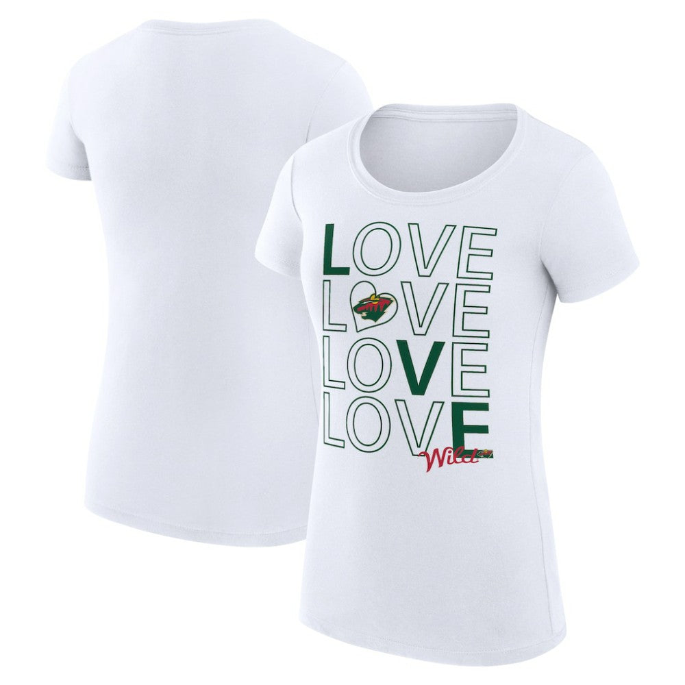 NHL Minnesota Wild G-III 4Her by Carl Banks Women's Super-Slim Fit Lightweight Hockey Love T-Shirt