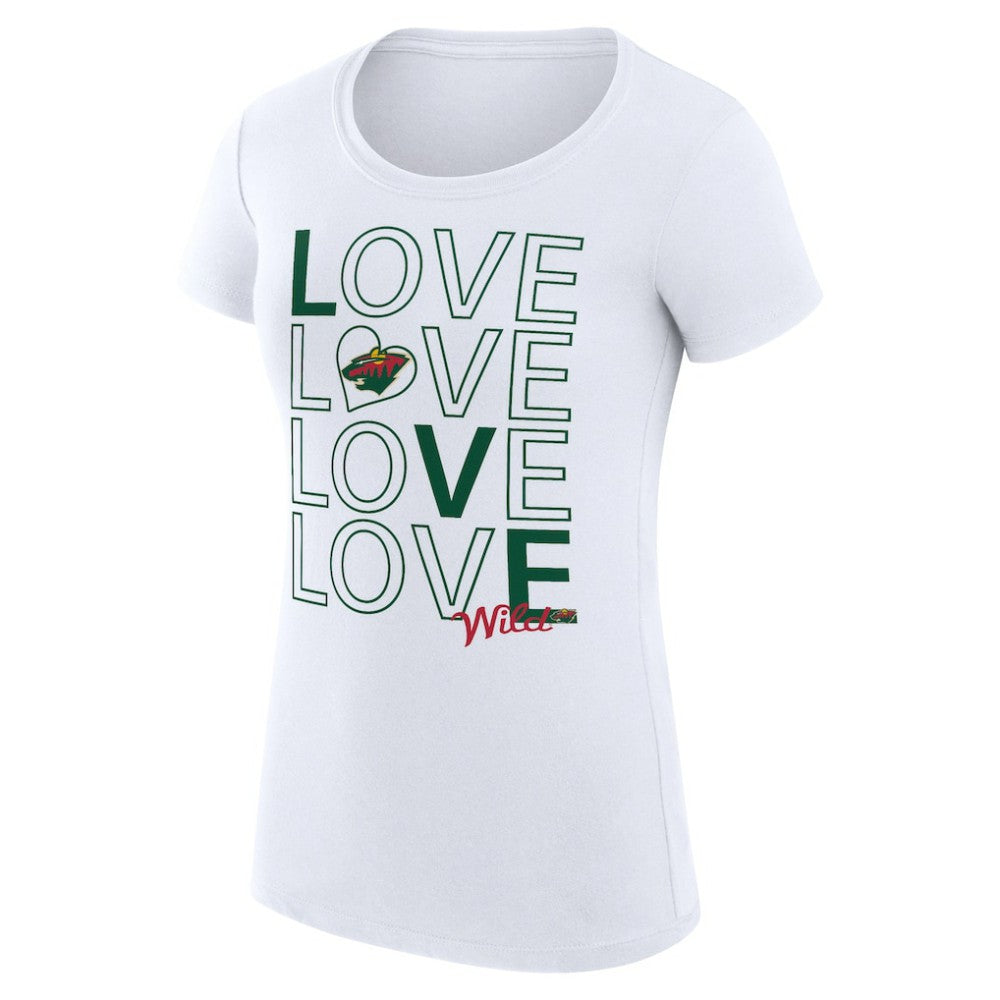 NHL Minnesota Wild G-III 4Her by Carl Banks Women's Super-Slim Fit Lightweight Hockey Love T-Shirt