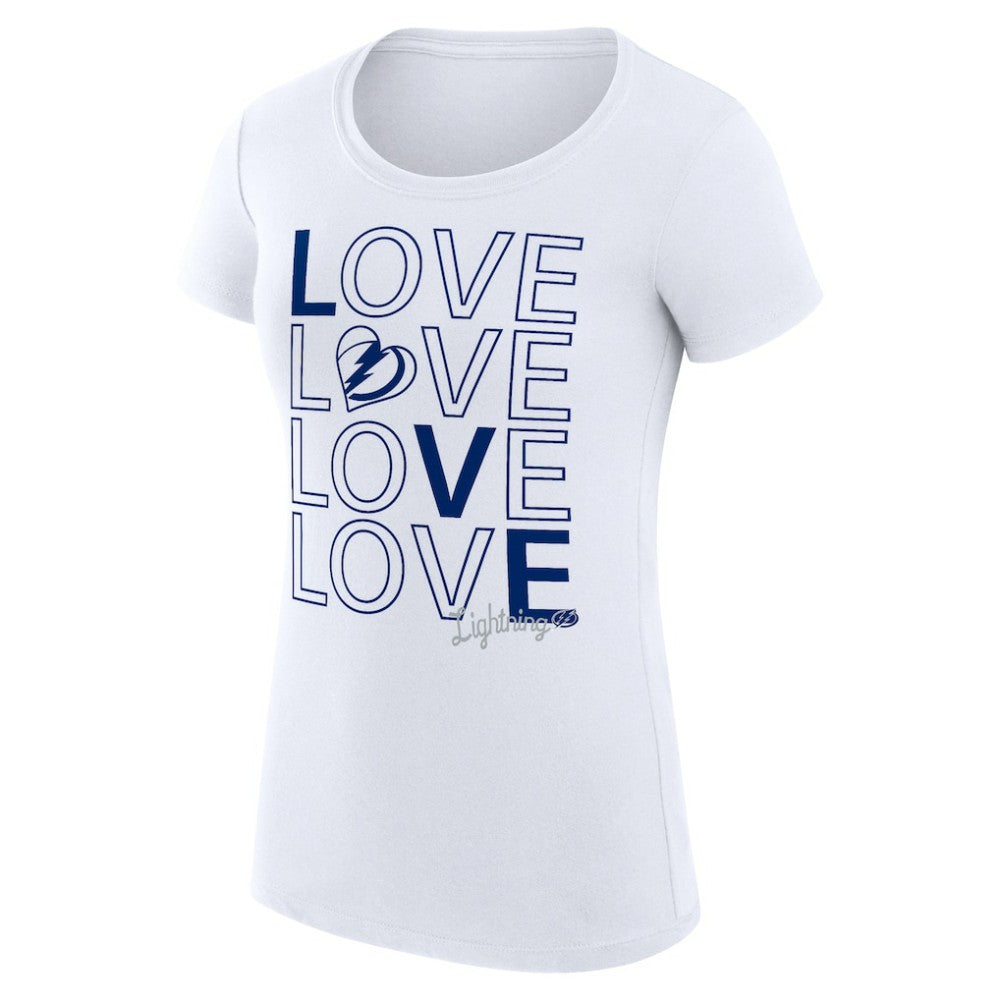 NHL Tampa Bay Lightning G-III 4Her by Carl Banks Women's Super-Slim Fit Lightweight Hockey Love T-Shirt