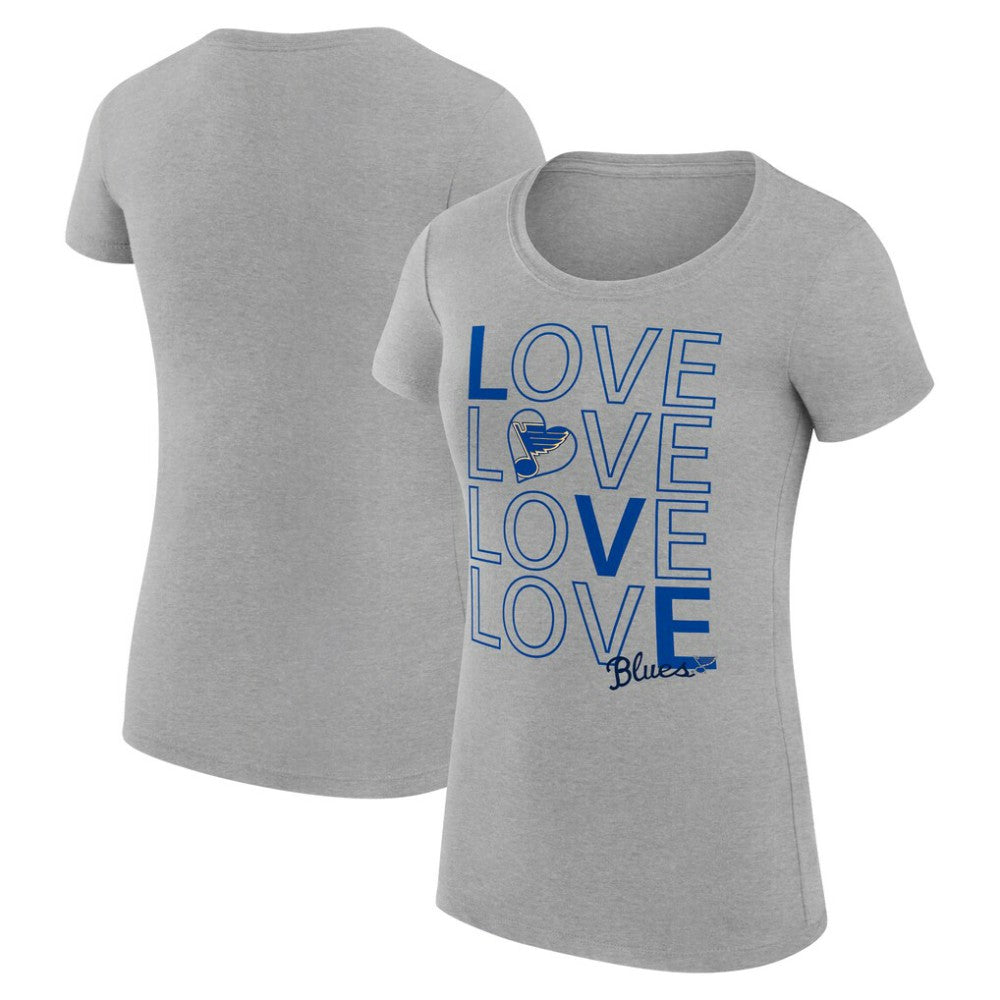 NHL St. Louis Blues G-III 4Her by Carl Banks Women's Super-Slim Fit Lightweight Hockey Love T-Shirt