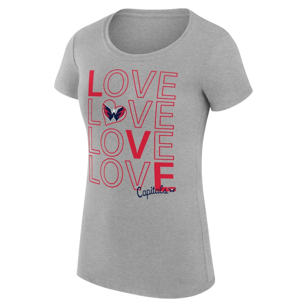 NHL Washington Capitals G-III 4Her by Carl Banks Women's Super-Slim Fit Lightweight Hockey Love T-Shirt
