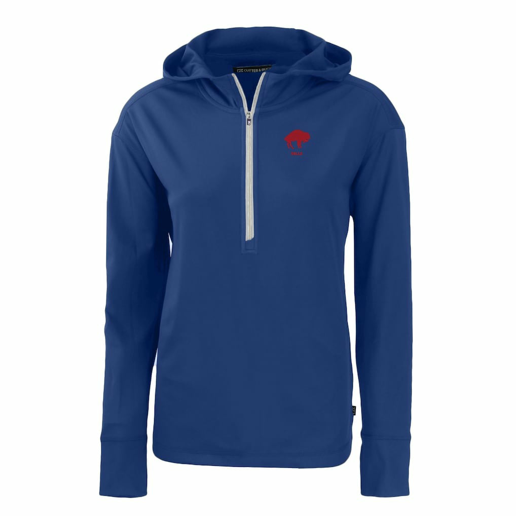 Cutter & Buck Women's Throwback Daybreak Eco Recycled Half-Zip Hoodie - Buffalo Bills Hoodies