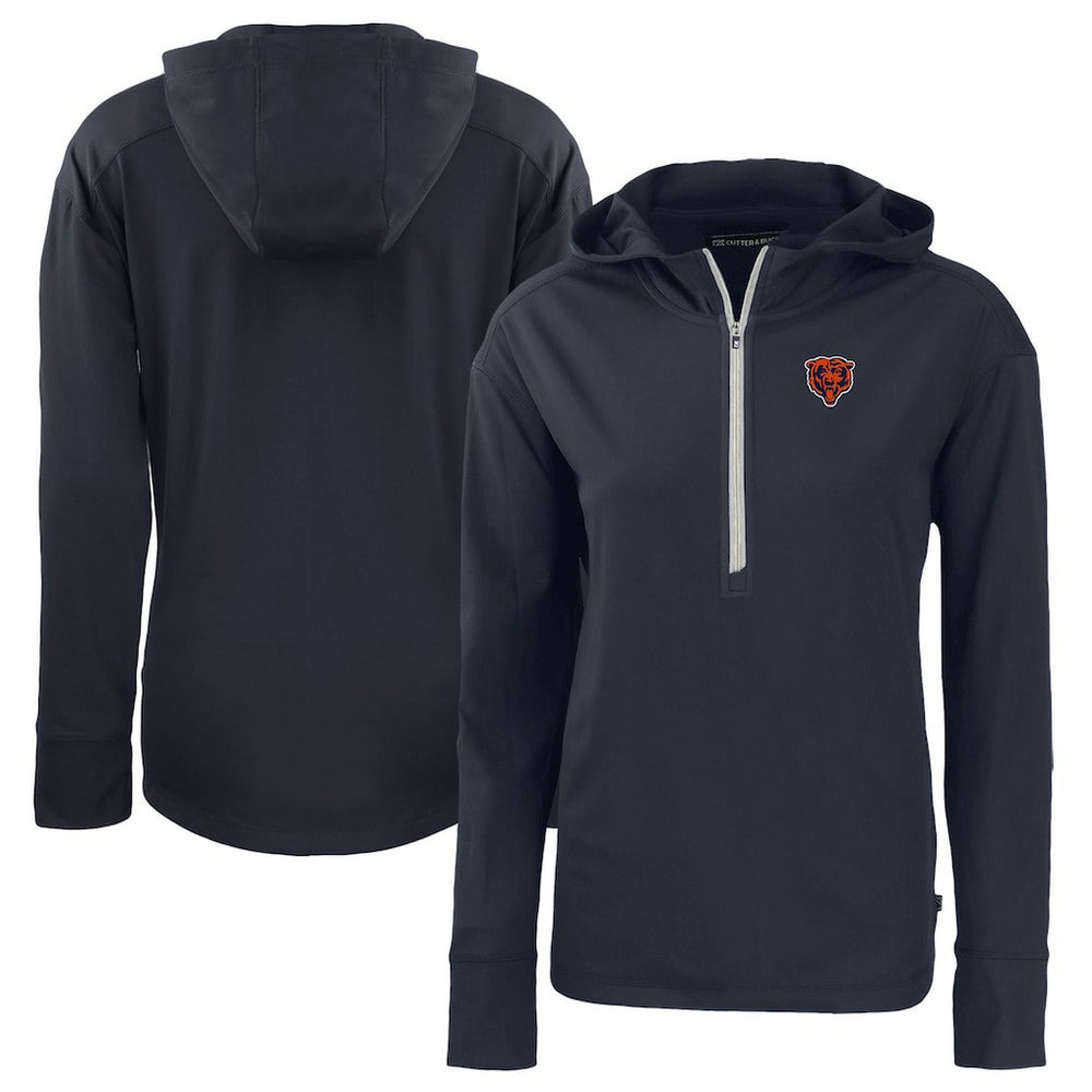Cutter & Buck Women's Throwback Daybreak Eco Recycled Half-Zip Hoodie - Chicago Bears Hoodies