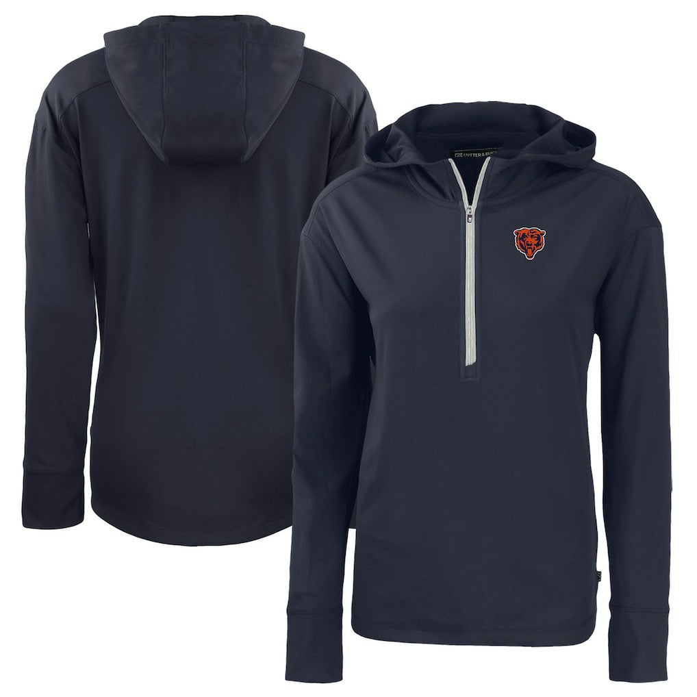 Cutter & Buck Women's Throwback Daybreak Eco Recycled Half-Zip Hoodie - Chicago Bears Hoodies