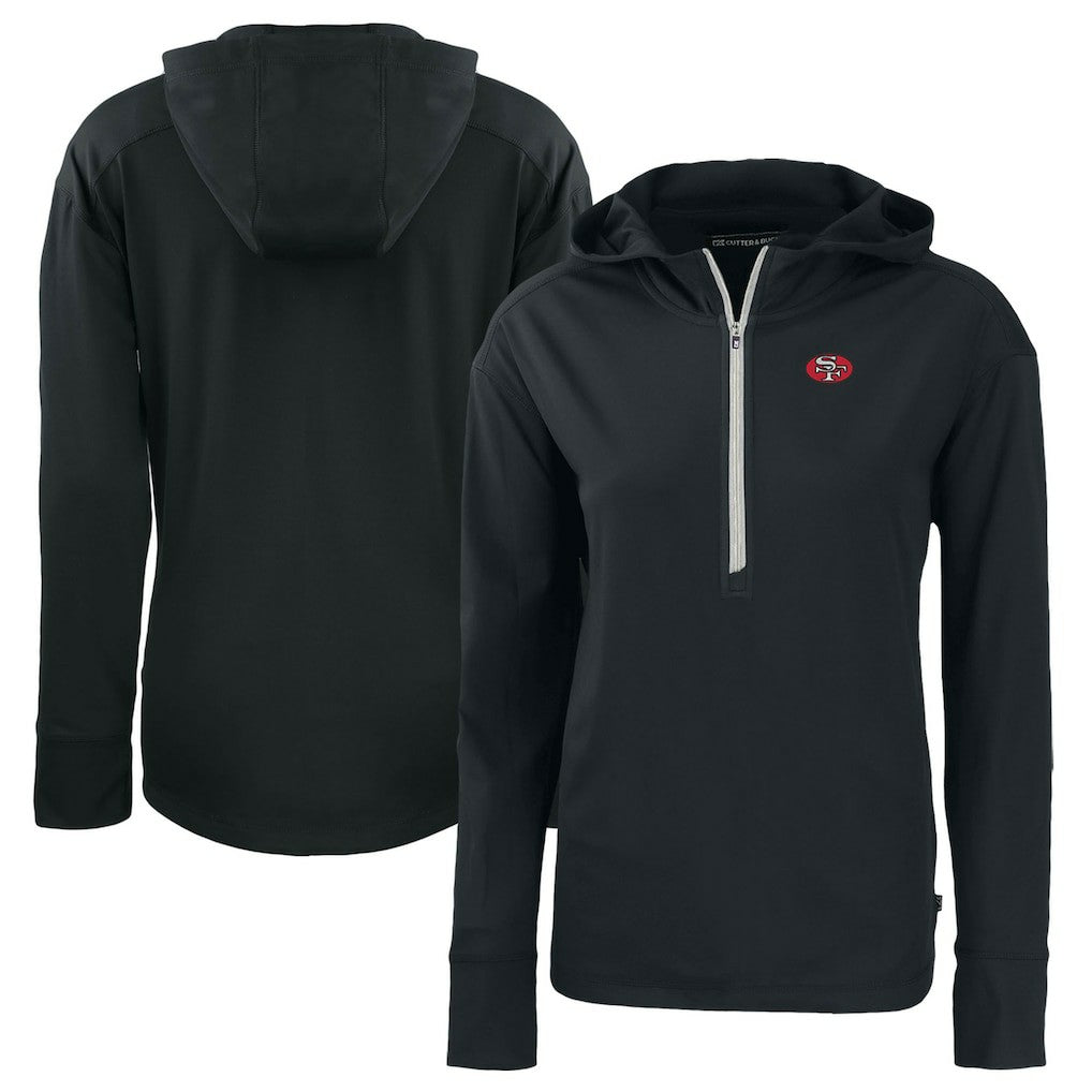Cutter & Buck Women's Throwback Daybreak Eco Recycled Half-Zip Hoodie - San Francisco 49ers Hoodies