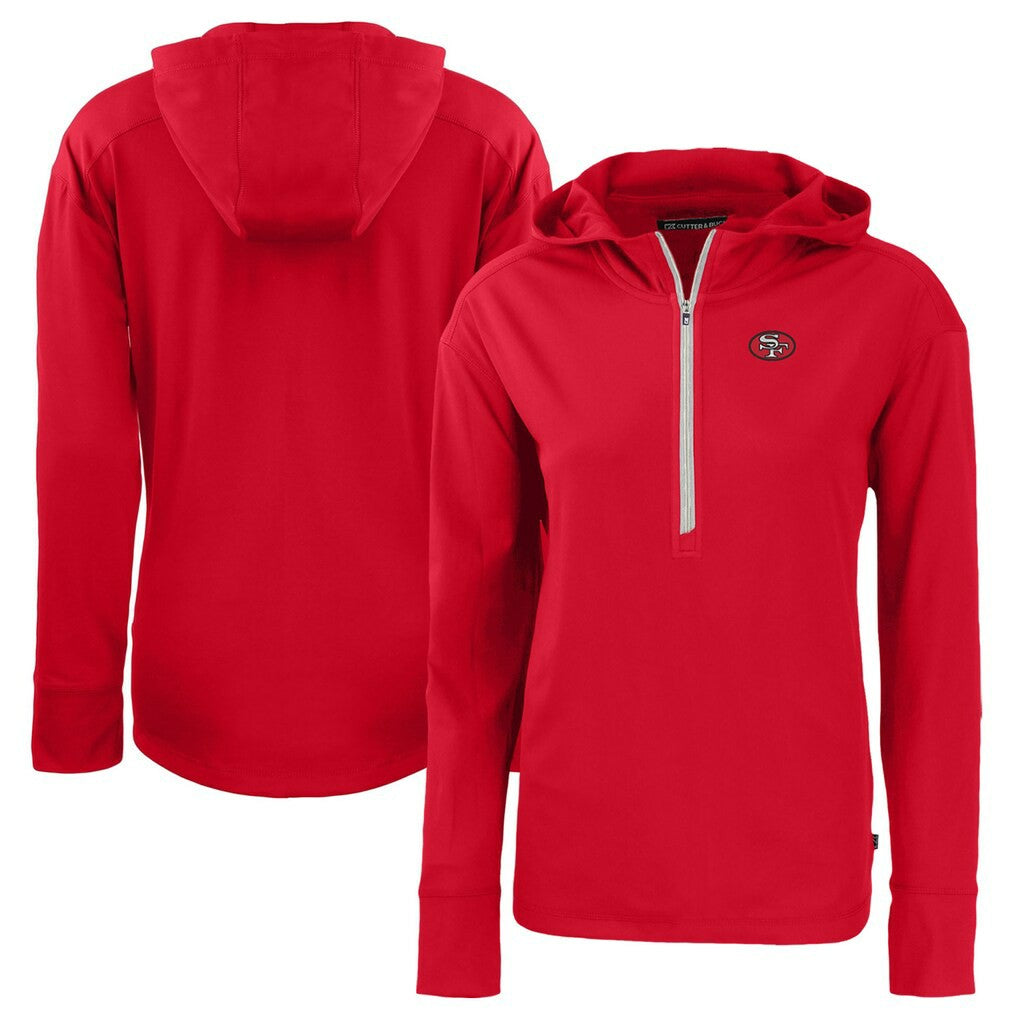 Cutter & Buck Women's Throwback Daybreak Eco Recycled Half-Zip Hoodie - San Francisco 49ers Hoodies