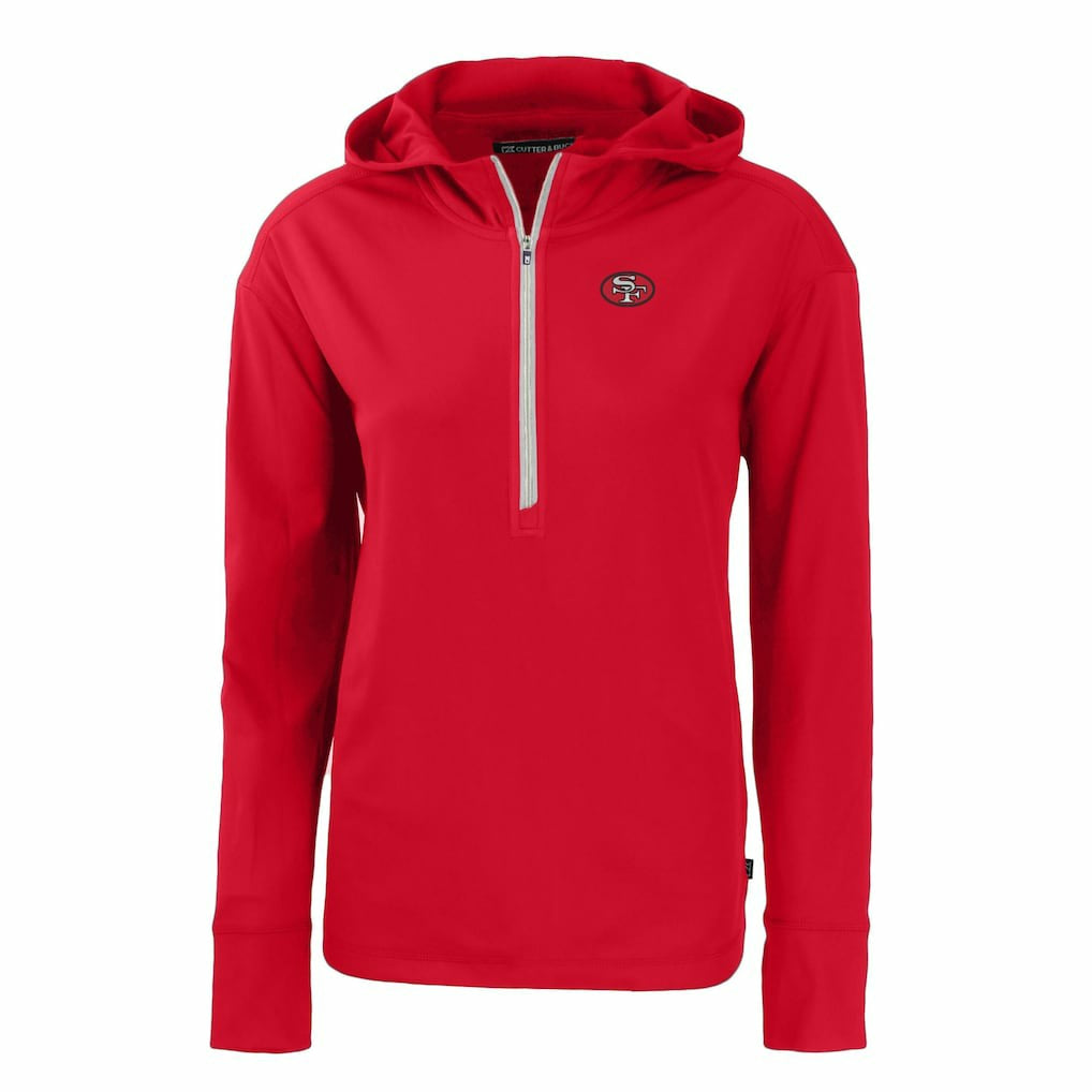 Cutter & Buck Women's Throwback Daybreak Eco Recycled Half-Zip Hoodie - San Francisco 49ers Hoodies