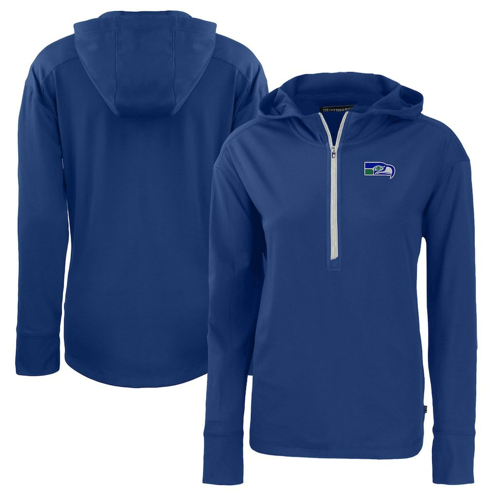 Cutter & Buck Women's Throwback Daybreak Eco Recycled Half-Zip Hoodie - Seattle Seahawks Hoodies