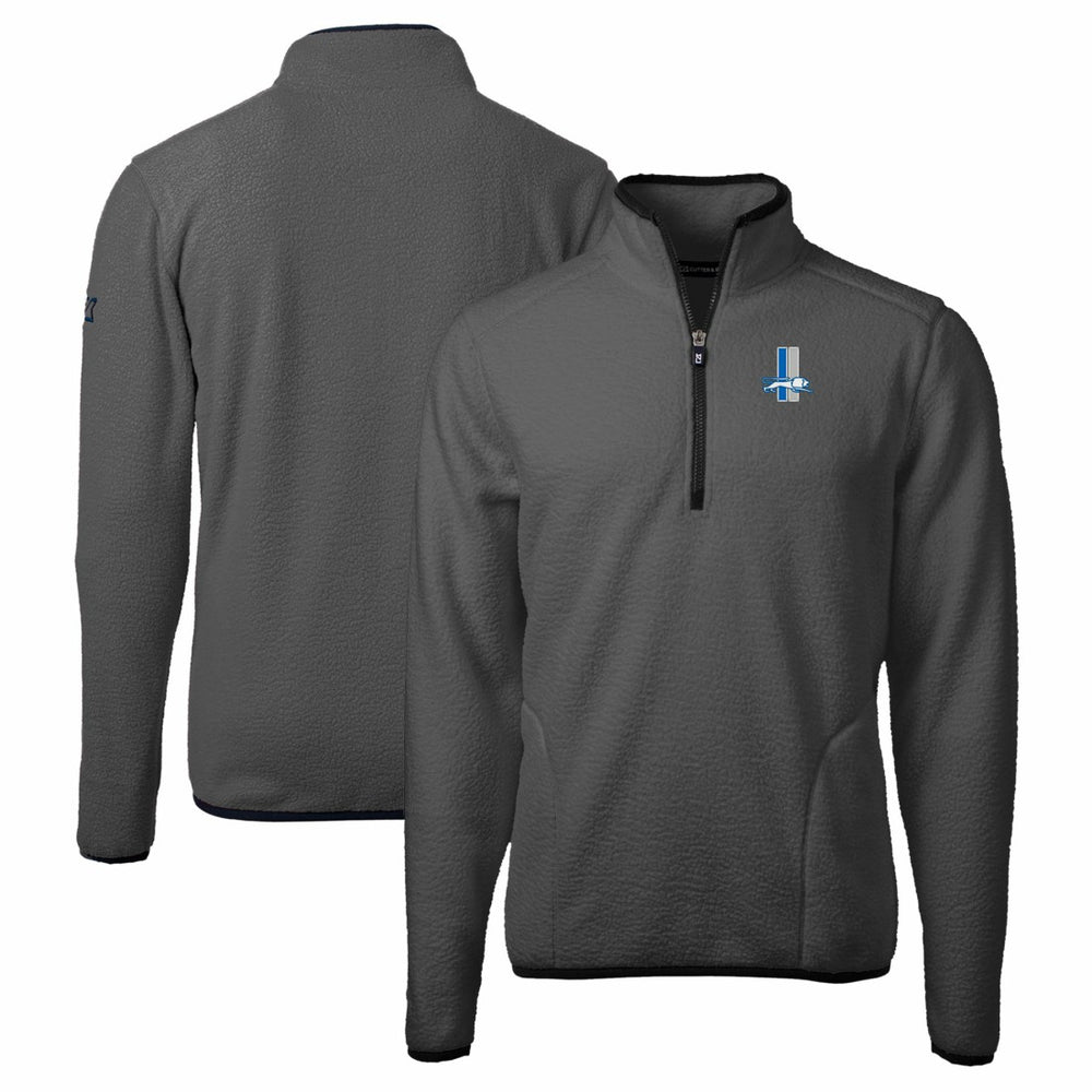 Cutter & Buck Throwback Cascade Eco Sherpa Fleece Quarter-Zip Pullover Jacket - Detroit Lions Pullover