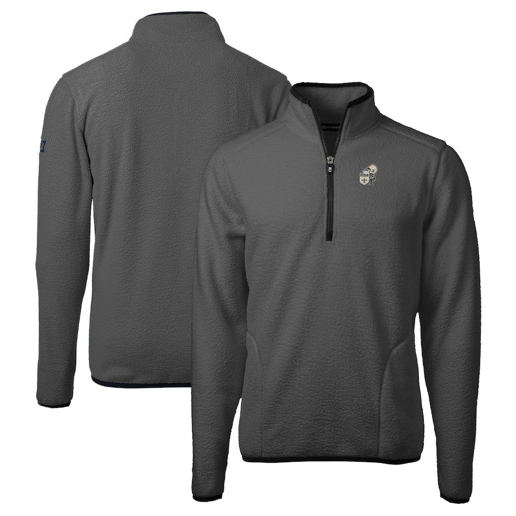 Cutter & Buck Throwback Cascade Eco Sherpa Fleece Quarter-Zip Pullover Jacket - New Orleans Saints Pullover