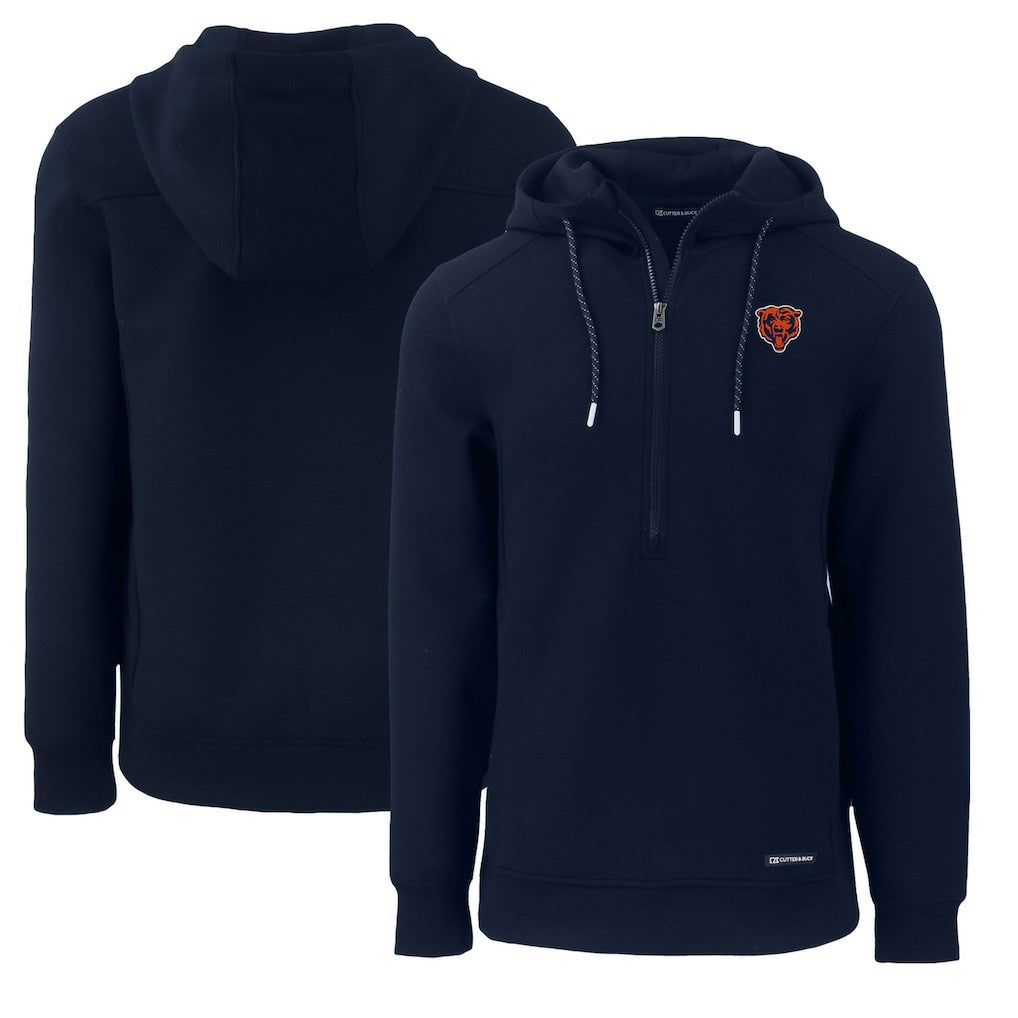 Cutter & Buck Throwback Roam Eco Half-Zip Recycled Pullover Hoodie - Chicago Bears Hoodies