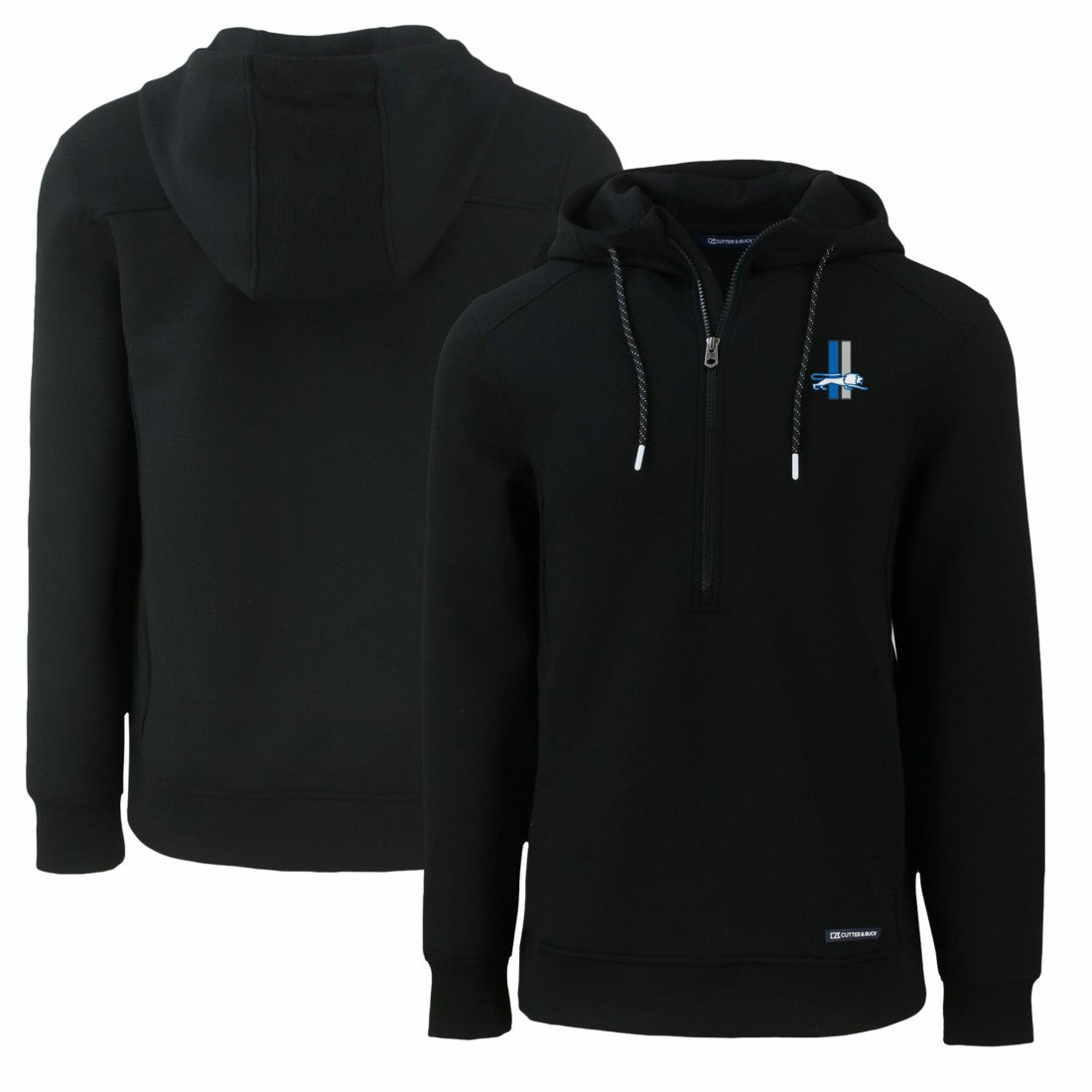 Cutter & Buck Throwback Roam Eco Half-Zip Recycled Pullover Hoodie - Detroit Lions Hoodies
