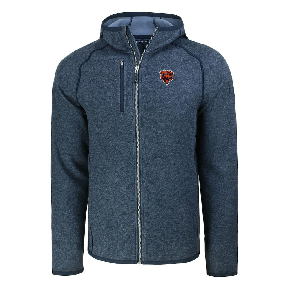 Cutter & Buck Throwback Mainsail Sweater-Knit Full-Zip Hoodie - Chicago Bears Hoodies