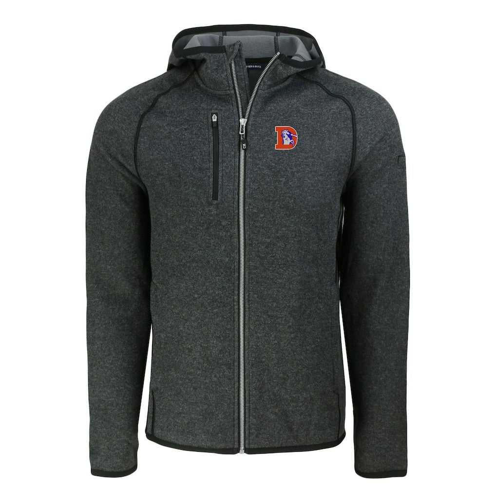 Cutter & Buck Throwback Mainsail Sweater-Knit Full-Zip Hoodie - Denver Broncos Hoodies
