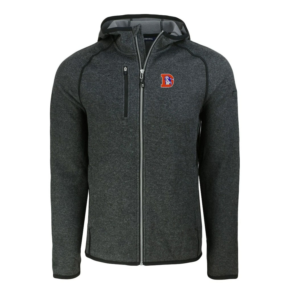 Cutter & Buck Throwback Mainsail Sweater-Knit Full-Zip Hoodie - Denver Broncos Hoodies