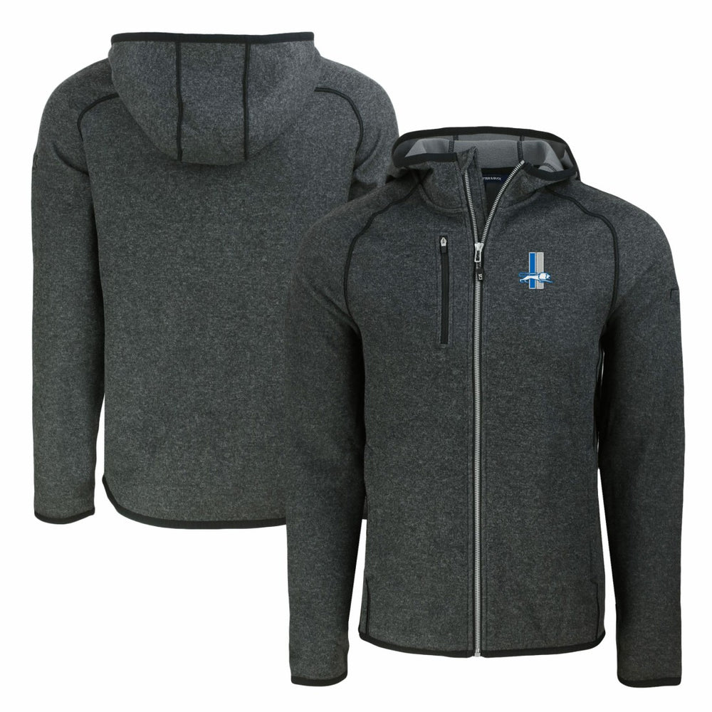 Cutter & Buck Throwback Mainsail Sweater-Knit Full-Zip Hoodie - Detroit Lions Hoodies