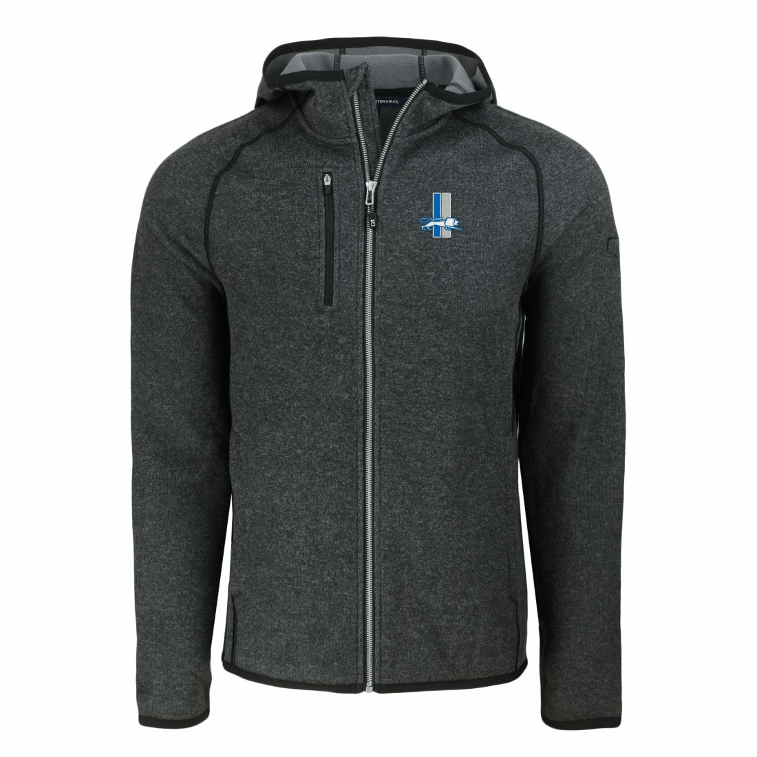 Cutter & Buck Throwback Mainsail Sweater-Knit Full-Zip Hoodie - Detroit Lions Hoodies