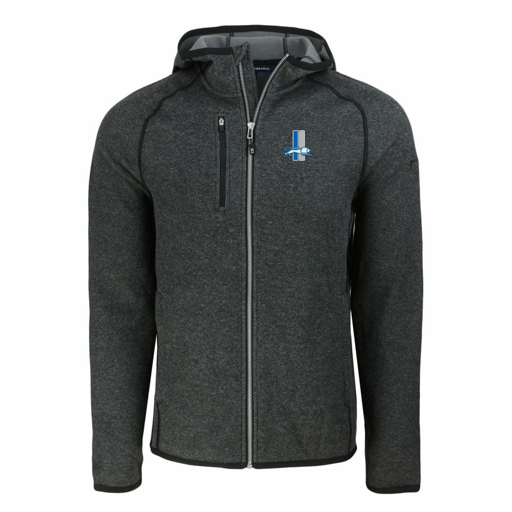 Cutter & Buck Throwback Mainsail Sweater-Knit Full-Zip Hoodie - Detroit Lions Hoodies