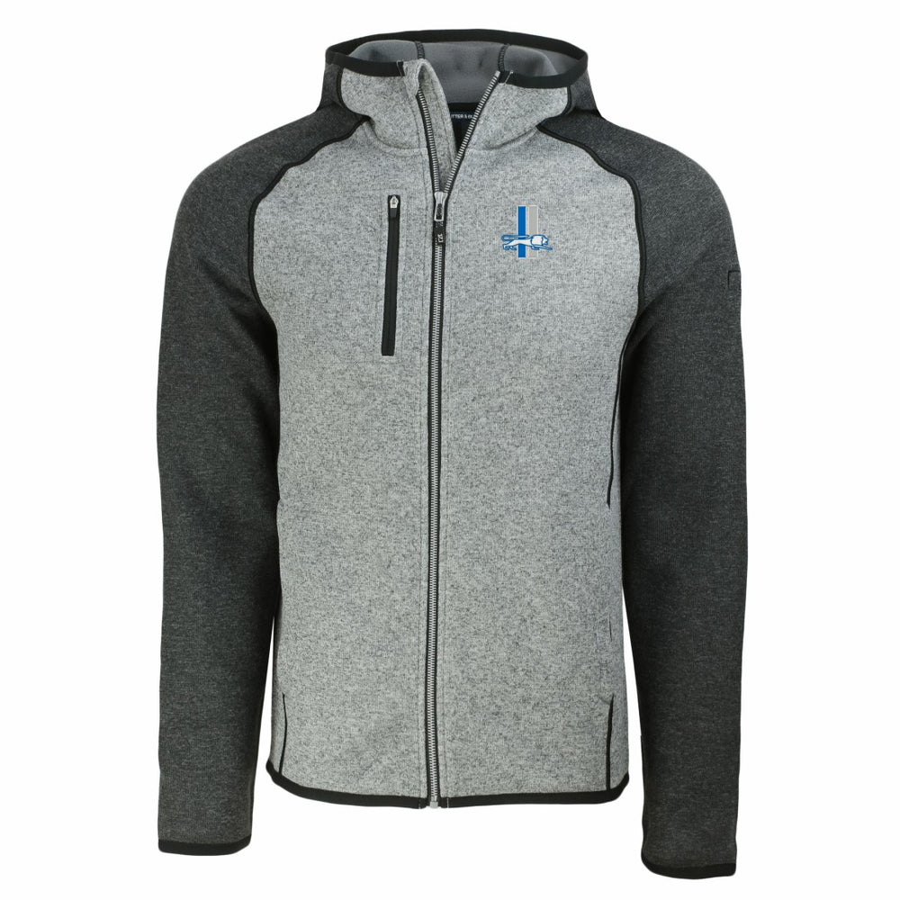 Cutter & Buck Throwback Mainsail Sweater-Knit Full-Zip Hoodie - Detroit Lions Hoodies