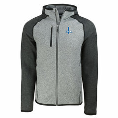 Cutter & Buck Throwback Mainsail Sweater-Knit Full-Zip Hoodie - Detroit Lions Hoodies