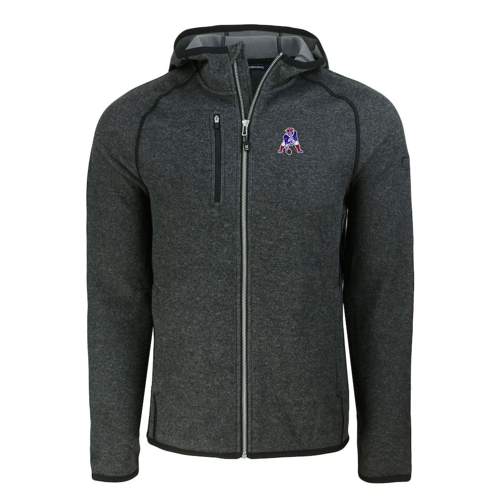 Cutter & Buck Throwback Mainsail Sweater-Knit Full-Zip Hoodie - New England Patriots Hoodies