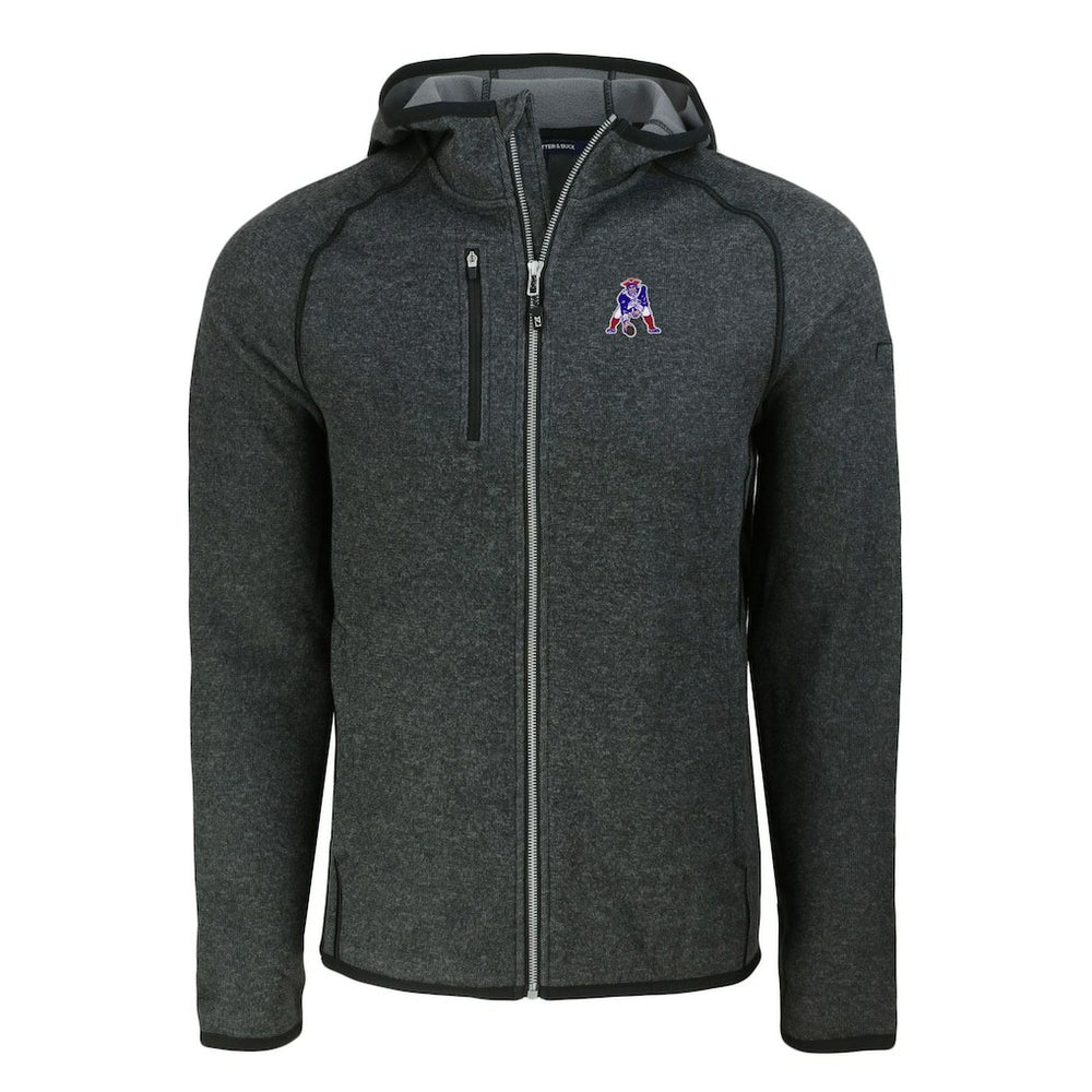Cutter & Buck Throwback Mainsail Sweater-Knit Full-Zip Hoodie - New England Patriots Hoodies