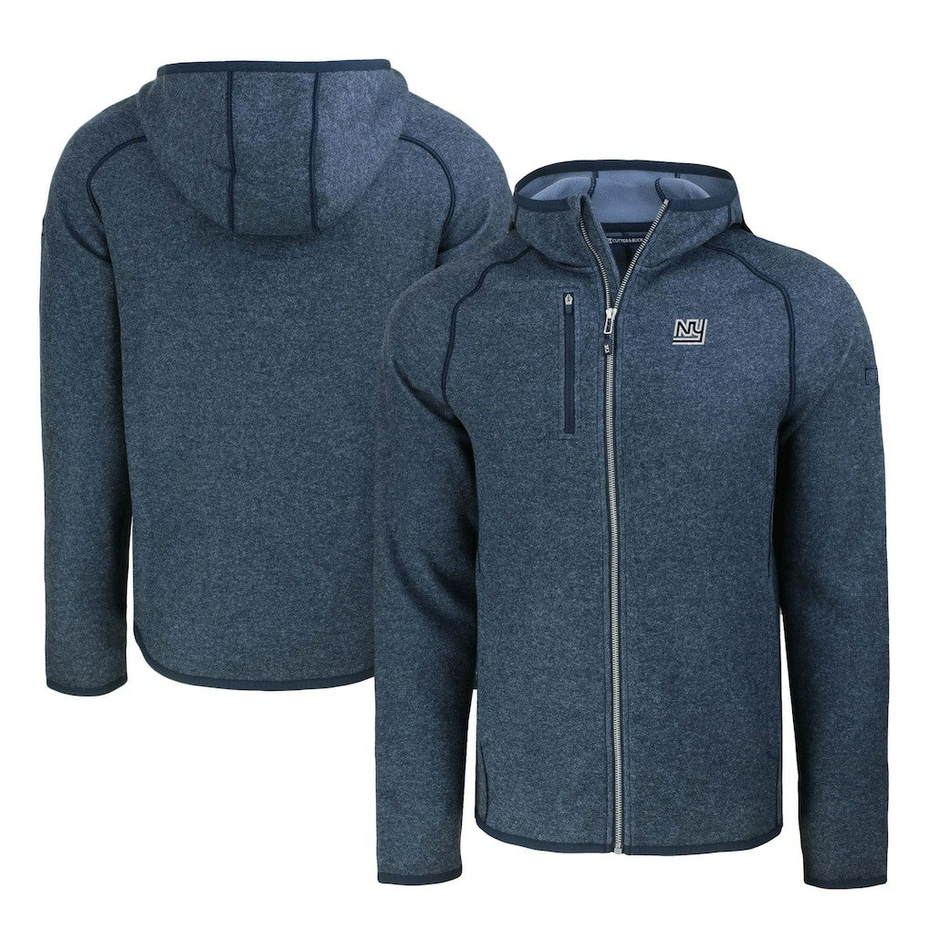 Cutter & Buck Throwback Mainsail Sweater-Knit Full-Zip Hoodie - New York Giants Hoodies