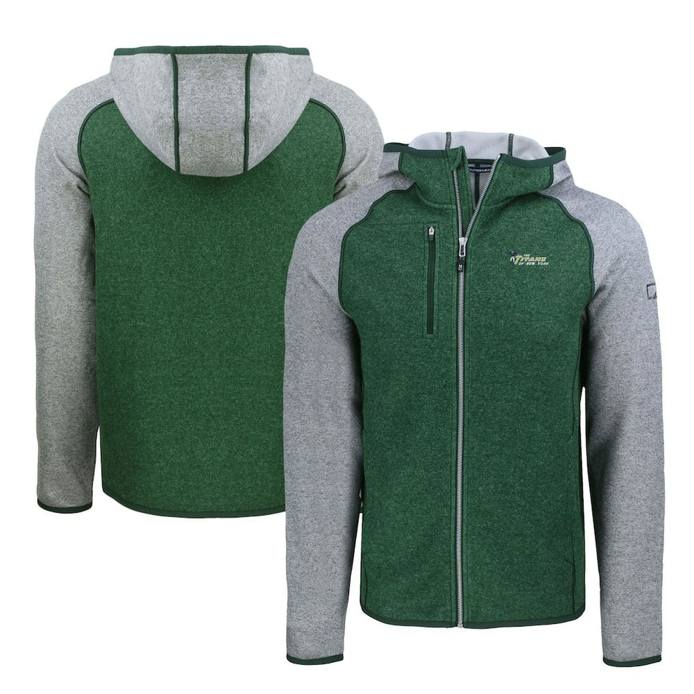 Cutter & Buck Throwback Mainsail Sweater-Knit Full-Zip Hoodie - New York Jets Hoodies