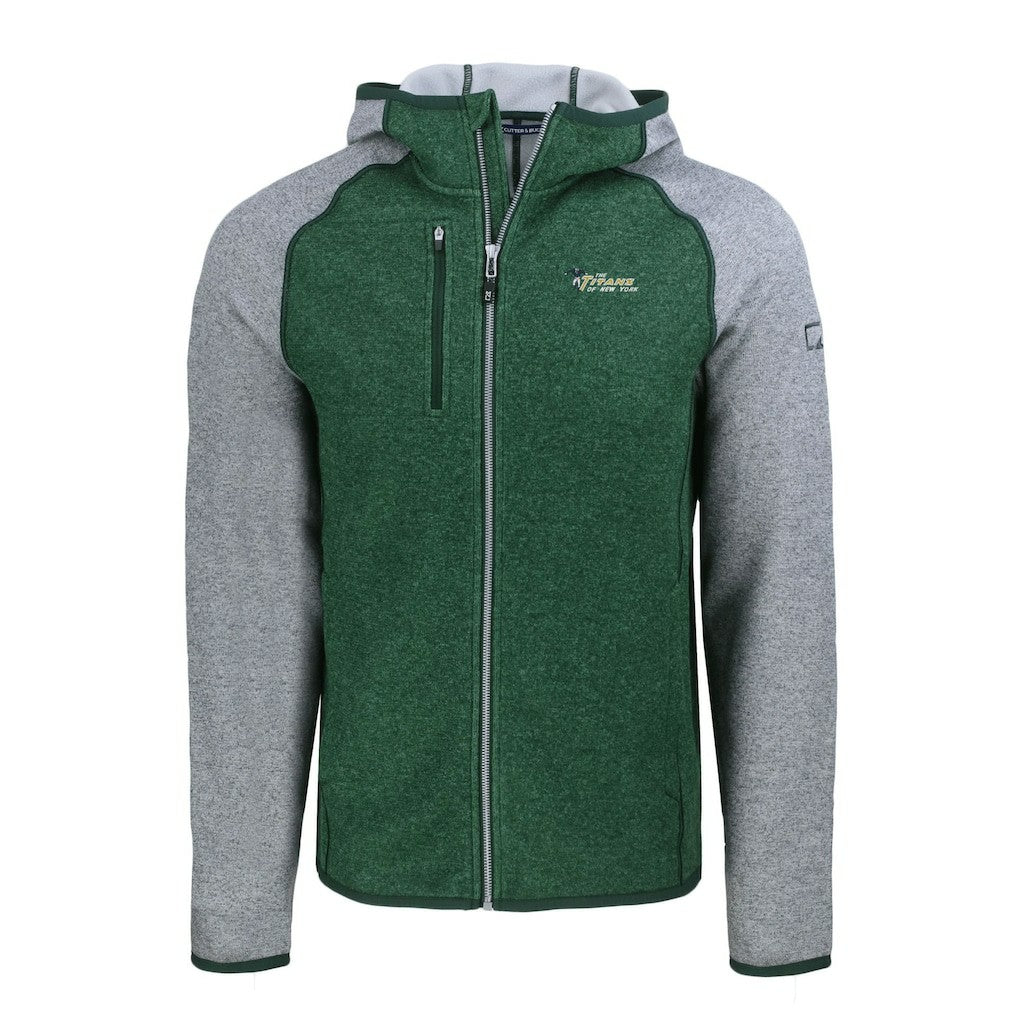 Cutter & Buck Throwback Mainsail Sweater-Knit Full-Zip Hoodie - New York Jets Hoodies