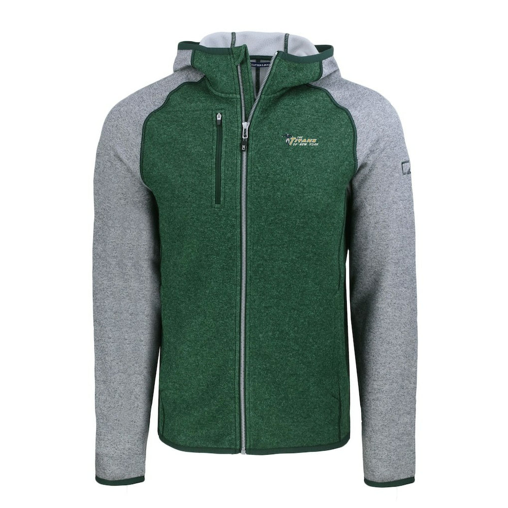 Cutter & Buck Throwback Mainsail Sweater-Knit Full-Zip Hoodie - New York Jets Hoodies