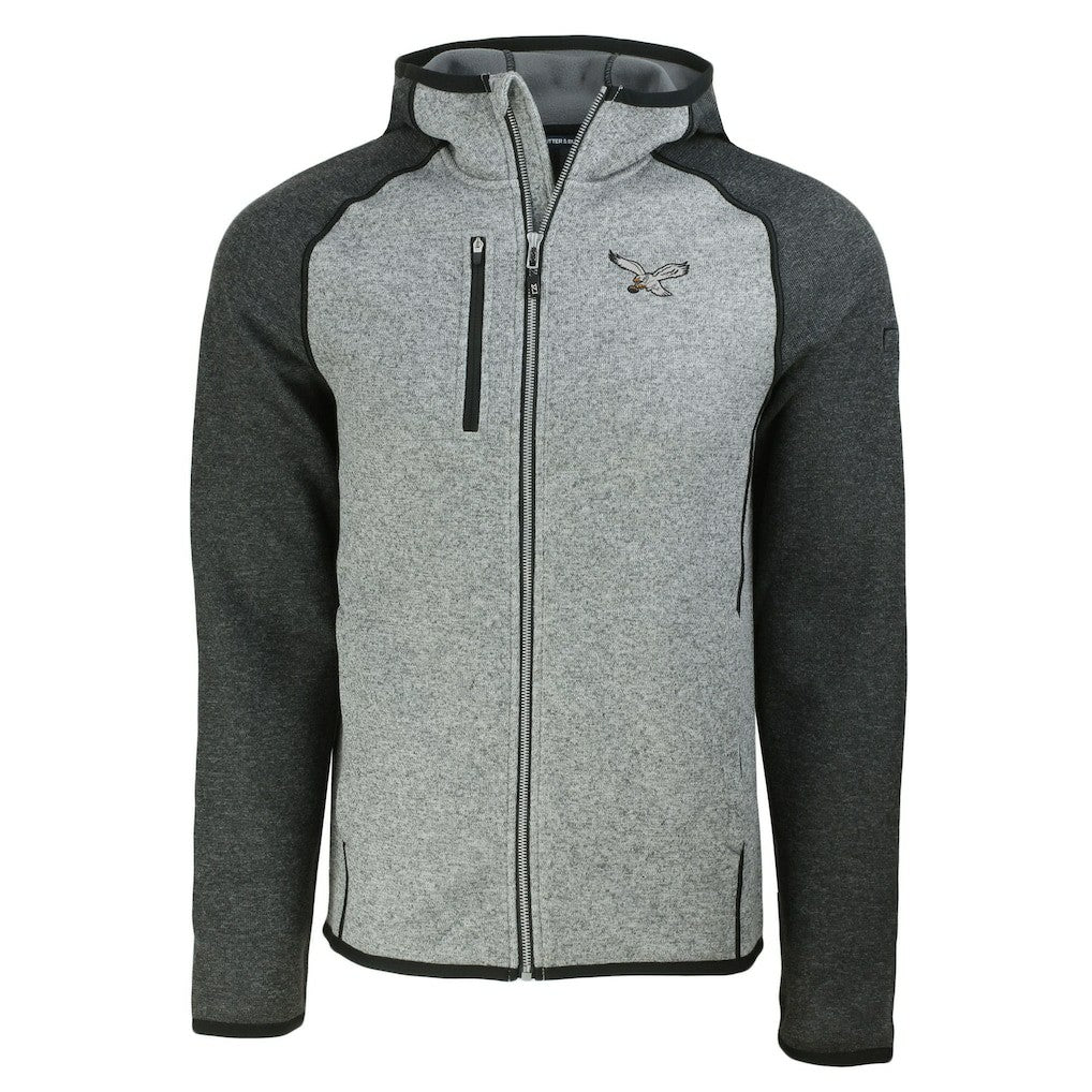 Cutter & Buck Throwback Mainsail Sweater-Knit Full-Zip Hoodie - Philadelphia Eagles Hoodies
