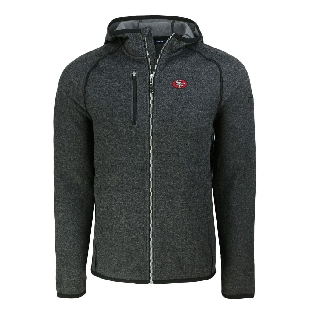 Cutter & Buck Throwback Mainsail Sweater-Knit Full-Zip Hoodie - San Francisco 49ers Hoodies