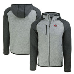 Cutter & Buck Throwback Mainsail Sweater-Knit Full-Zip Hoodie - San Francisco 49ers Hoodies
