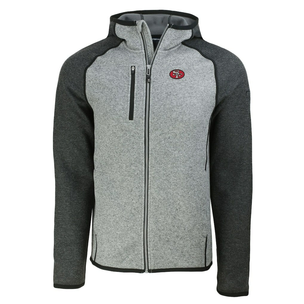 Cutter & Buck Throwback Mainsail Sweater-Knit Full-Zip Hoodie - San Francisco 49ers Hoodies