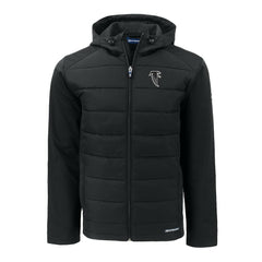Cutter & Buck Throwback Evoke Hybrid Eco Softshell Recycled Full-Zip Hoodie Jacket - Atlanta Falcons Hoodies