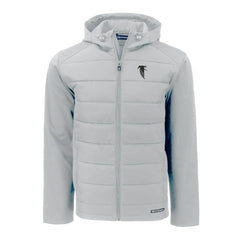 Cutter & Buck Throwback Evoke Hybrid Eco Softshell Recycled Full-Zip Hoodie Jacket - Atlanta Falcons Hoodies