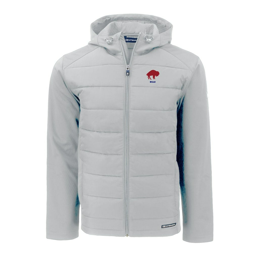Cutter & Buck Throwback Evoke Hybrid Eco Softshell Recycled Full-Zip Hoodie Jacket - Buffalo Bills Hoodies
