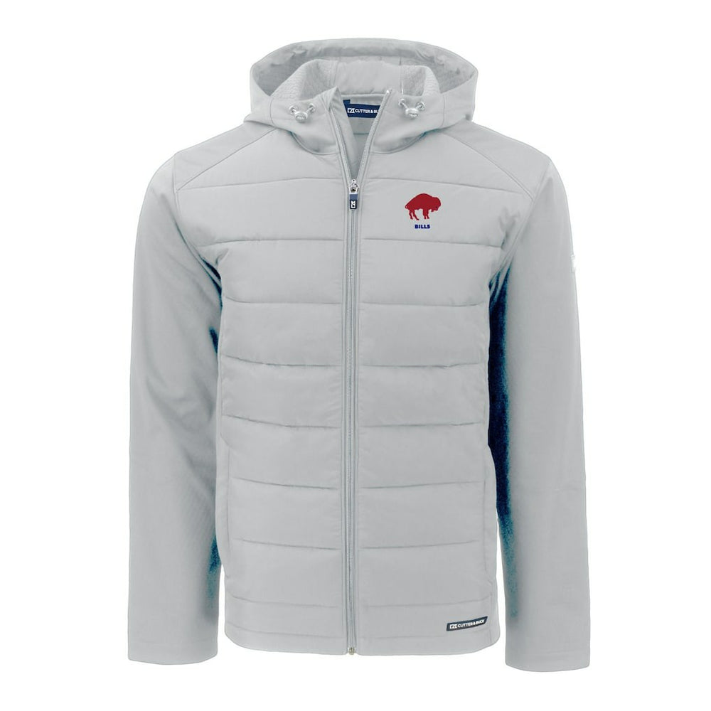 Cutter & Buck Throwback Evoke Hybrid Eco Softshell Recycled Full-Zip Hoodie Jacket - Buffalo Bills Hoodies