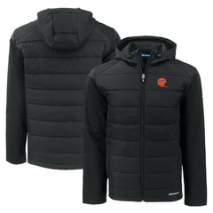 Cutter & Buck Throwback Evoke Hybrid Eco Softshell Recycled Full-Zip Hoodie Jacket - Cincinnati Bengals Hoodies