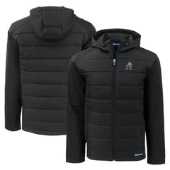 Cutter & Buck Throwback Evoke Hybrid Eco Softshell Recycled Full-Zip Hoodie Jacket - Cleveland Browns Hoodies