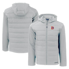 Cutter & Buck Throwback Evoke Hybrid Eco Softshell Recycled Full-Zip Hoodie Jacket - Denver Broncos Hoodies
