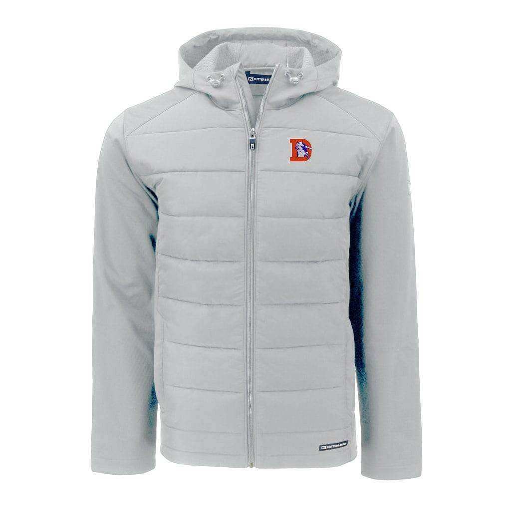 Cutter & Buck Throwback Evoke Hybrid Eco Softshell Recycled Full-Zip Hoodie Jacket - Denver Broncos Hoodies