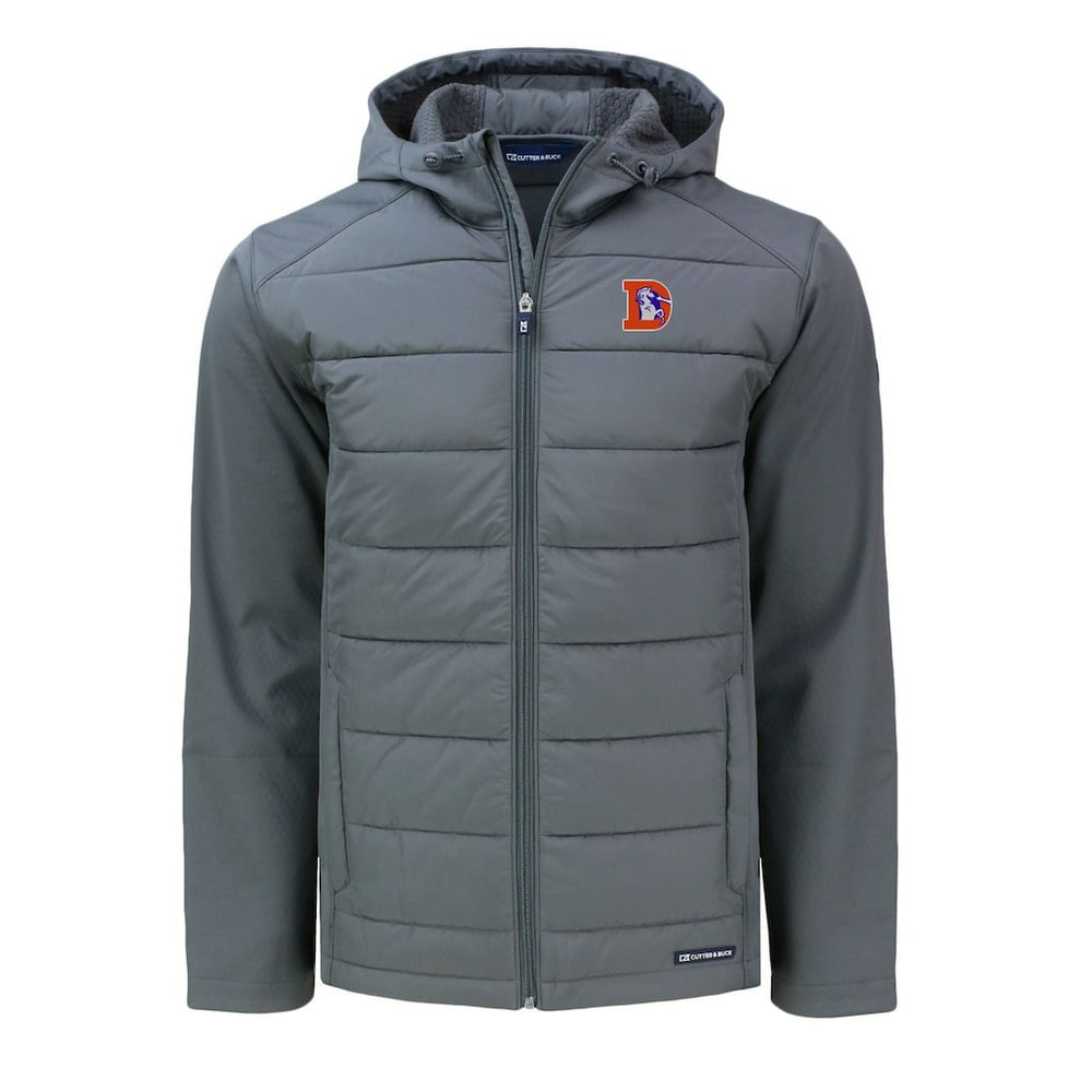 Cutter & Buck Throwback Evoke Hybrid Eco Softshell Recycled Full-Zip Hoodie Jacket - Denver Broncos Hoodies