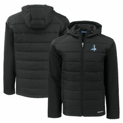Cutter & Buck Throwback Evoke Hybrid Eco Softshell Recycled Full-Zip Hoodie Jacket - Detroit Lions Hoodies