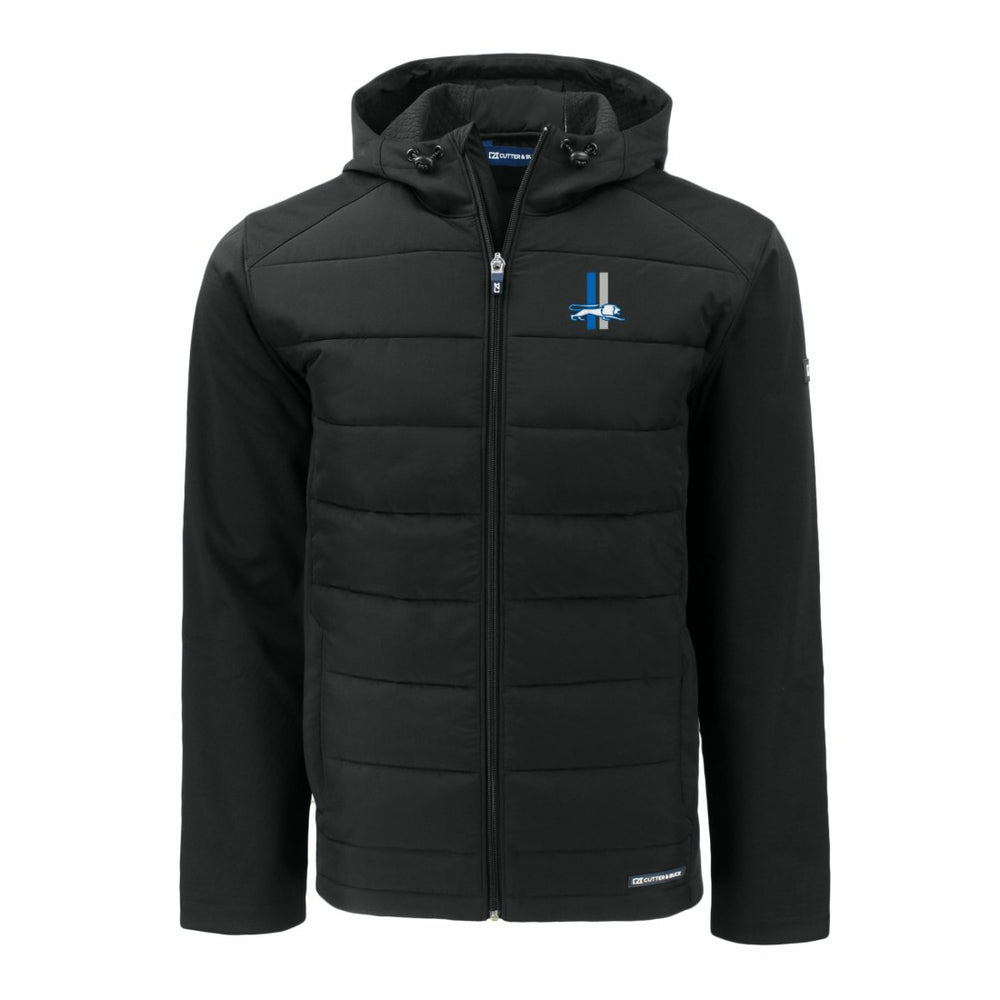 Cutter & Buck Throwback Evoke Hybrid Eco Softshell Recycled Full-Zip Hoodie Jacket - Detroit Lions Hoodies
